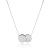 9CT WHITE GOLD DOUBLE-DISC ADJUSTABLE NECKLACE