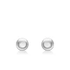 9CT WHITE GOLD FLAT BUTTON STUD EARRINGS