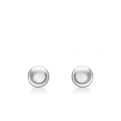 9CT WHITE GOLD FLAT BUTTON STUD EARRINGS