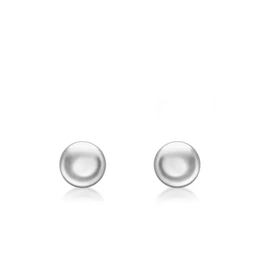 9CT WHITE GOLD FLAT BUTTON STUD EARRINGS