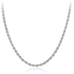 9CT WHITE GOLD HOLLOW ROPE CHAIN Necklace