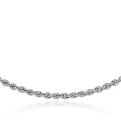 9CT WHITE GOLD HOLLOW ROPE CHAIN Necklace