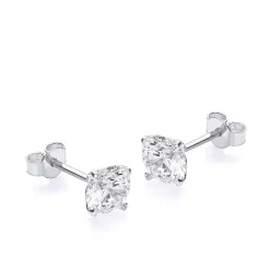 9ct White Gold 8mm Round CZ Stud Earrings
