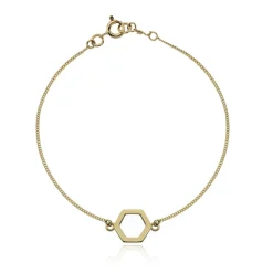 9ct Yellow Curteis Collection Hexagonal Bracelet