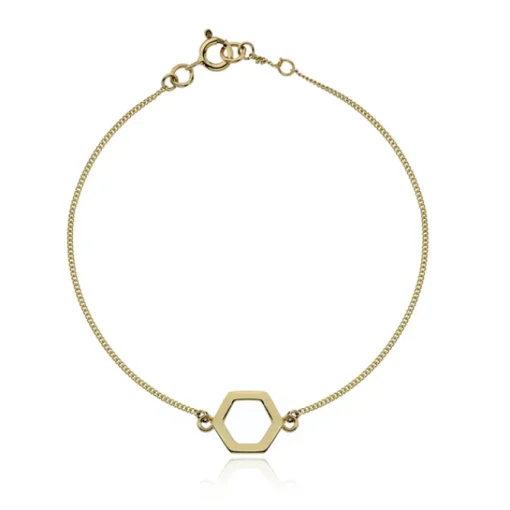9ct Yellow Curteis Collection Hexagonal Bracelet