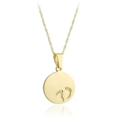 9ct Yellow Gold Baby Footprint Necklace