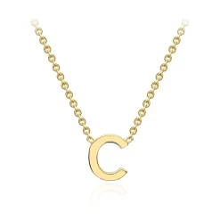 9CT YELLOW GOLD 'C' INITIAL ADJUSTABLE NECKLACE