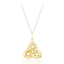 9CT YELLOW GOLD CELTIC KNOT PENDANT CHAIN NECKLACE