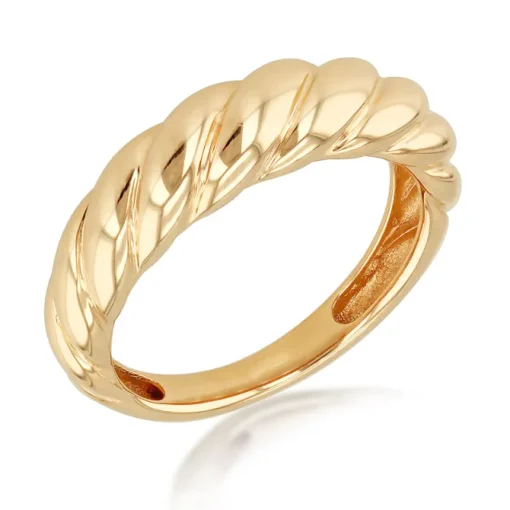 9CT YELLOW GOLD CHUNKY TWIST DOME RING