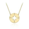 9CT YELLOW GOLD CUTOUT COMPASS NECKLACE