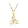 9CT Yellow Gold CZ CELTIC Necklace
