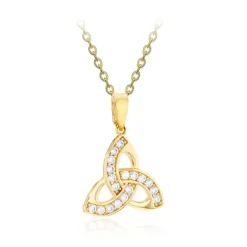 9CT Yellow Gold CZ CELTIC Necklace