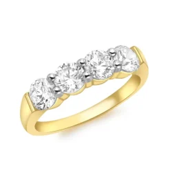 9CT YELLOW GOLD CZ CLAW SET RING