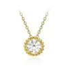 9ct Yellow Gold CZ Halo Adjustable Necklace