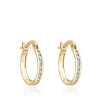 9CT YELLOW GOLD CZ HOOP CREOLE EARRINGS