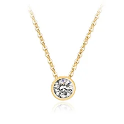 9CT YELLOW GOLD CZ SLIDER NECKLACE