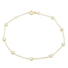 9CT YELLOW GOLD CZ STATION BRACELET