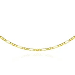9CT YELLOW GOLD DIAMOND CUT FIGARO BELCHER CHAIN