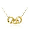 9CT YELLOW GOLD DIAMOND CUT LINKED-RINGS NECKLACE