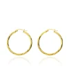 9CT YELLOW GOLD DIAMOND CUT HOOP CREOLE EARRINGS