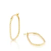 9CT YELLOW GOLD DIAMOND CUT OVAL HOOP EARRINGS