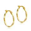 9ct Yellow Gold Diamond Cut Faceted Creole Earrings