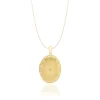 9CT YELLOW GOLD DIAMOND SET OVAL LOCKET