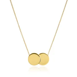 9ct Yellow Gold Double Disc Necklace