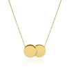 9ct YELLOW GOLD DOUBLE DISC NECKLACE 26MM