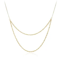 9CT YELLOW GOLD DOUBLE ROPE AND TRACE ADJUSTABLE CHAIN