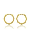 9CT YELLOW GOLD HEXAGON PLAIN HOOP EARRINGS