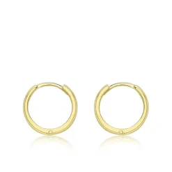 9CT YELLOW GOLD HUGGY HOOP CREOLE EARRINGS