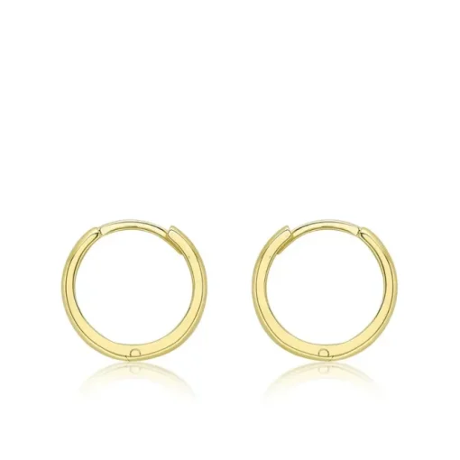 9CT YELLOW GOLD HUGGY HOOP CREOLE EARRINGS