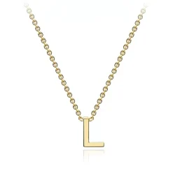 9CT YELLOW GOLD 'L' INITIAL ADJUSTABLE NECKLACE