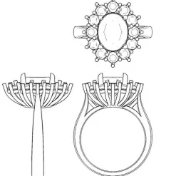9ct YELLOW GOLD "LADY DIANA STYLE" CZ RING