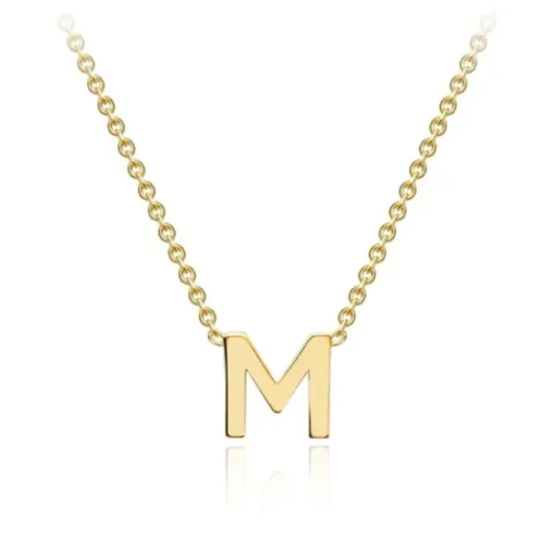 9CT YELLOW GOLD 'M' INITIAL ADJUSTABLE NECKLACE