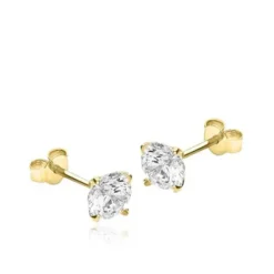 9ct Yellow Gold 6mm Round CZ Stud Earrings