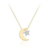 9ct Yellow Gold Moon & Star Necklace