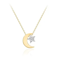 9ct Yellow Gold Moon & Star Necklace