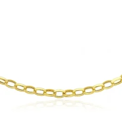 9CT YELLOW GOLD OVAL BELCHER CHAIN NECKLACE