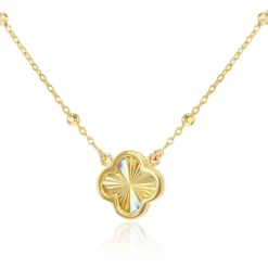 9ct Yellow Gold Rainbow Petal Adjustable Trace and Ball Necklace