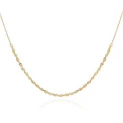 9CT YELLOW GOLD ROPE AND TRACE ADJUSTABLE CHAIN