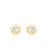 9CT YELLOW GOLD ROUND CZ DOUGHNUT STUD EARRINGS