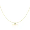 9CT YELLOW GOLD SQUARE T-BAR PENDANT AND TWIST CHAIN Necklace