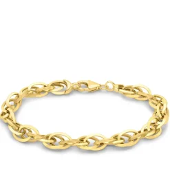 9CT YELLOW GOLD TRIANGLE-TUBE 'PRINCE OF WALES' BRACELET
