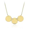 9CT YELLOW GOLD TRIPLE DISC ADJUSTABLE NECKLACE