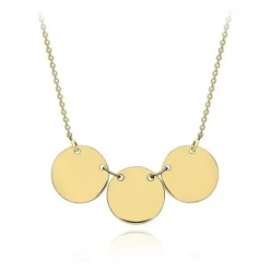 9CT YELLOW GOLD TRIPLE DISC ADJUSTABLE NECKLACE