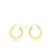 9CT YELLOW GOLD TUBE POLISHED HOOP CREOLE EARRINGS