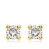 9ct Yellow Gold White 6mm CZ Stud Earrings