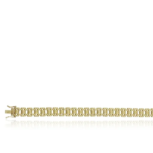 9ct Yellow Panther Light Ripple Bracelet